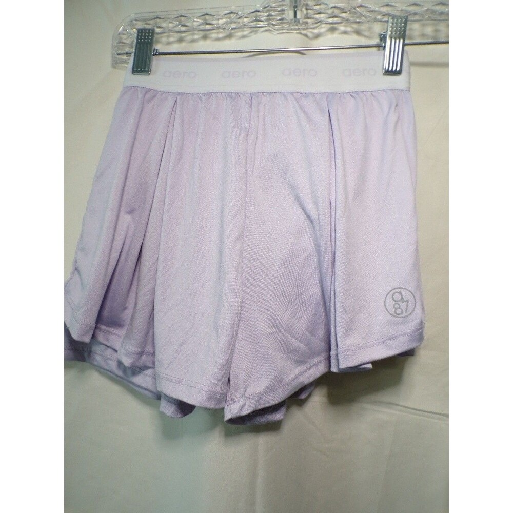 Aeropostale Girls Athletic Shorts Lavender Pleated Aero 87 Size M 10 12